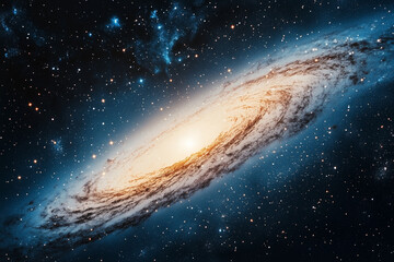 Fototapeta premium Galaxy, milky way, planet and space