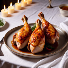 Fleisch - H&auml;hnchen auf Platte