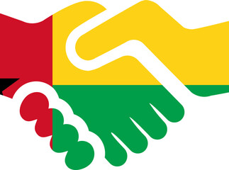 Guinea-Bissau Flag on Handshake icon