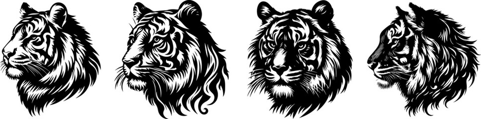 Fototapeta premium tiger head silhouette vector