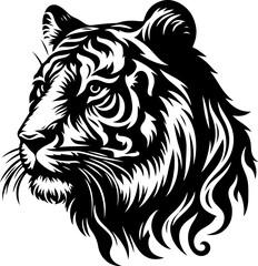 tiger head silhouette  vector
