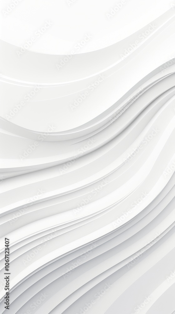 Poster abstract white wavy lines create a smooth, elegant background with subtle depth and texture.