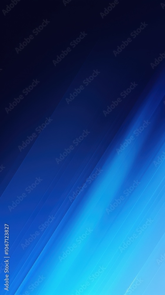 Poster Dynamic blue abstract background with smooth diagonal lines, creating a sense of depth and modernity.