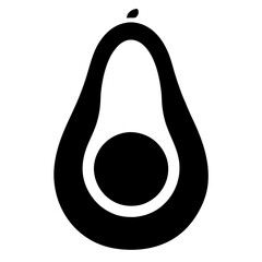 Silhouette art of an avocado vector illustration 