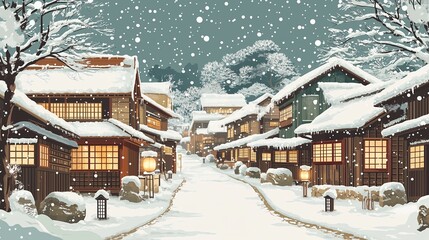 Obraz premium 日本の雪景色