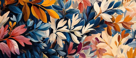 Colorful Leaves Pattern with Artistic Texture
