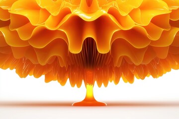 Vibrant 3D Illustration of Abstract Orange Form