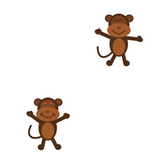 Print pattern to decorate object with funny monkeys on white background - vector