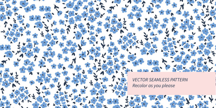 Tiny flowers - vector seamless pattern 