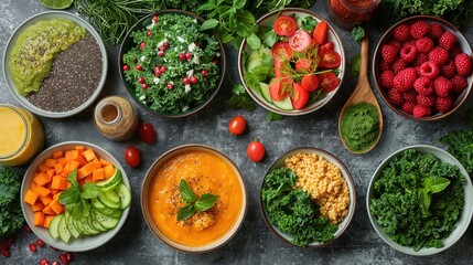 vegetables on the table