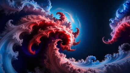 A Mesmerizing Depiction of Swirling Blue Tones in Digital Art: Perfect for Abstract Backgrounds and Modern Interiors