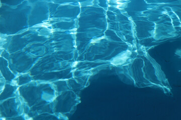 Close-Up of Sea Ripples Illuminated by Light: Textured Water Near the Greek Islands on a Sunny Day