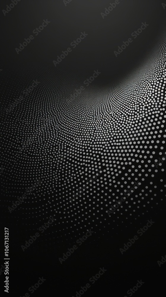 Poster Abstract image with a mesmerizing pattern of white dots on a dark background, creating a sense of depth and movement.