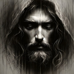 Jesus face portrait