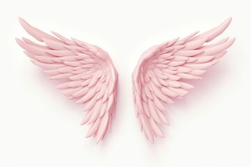 Obraz premium Angel wings pink white background archangel.