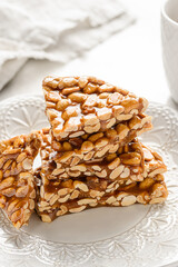 kozinaki dessert made of peanuts and molasses