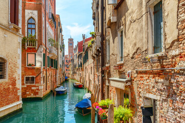 The Rio di San Cassiano Canal and medieval houses, Venice, Italy