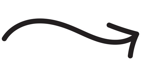 Hand drawn arrows collection Set simple flat arrows isolated on white background. Arrow mark icons and arrow paint. Stock vector