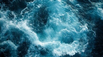 Fototapeta premium Ocean Waves Sea Foam Water Texture Blue Background
