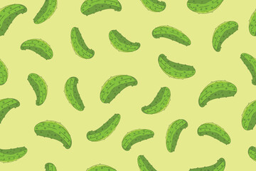 Pickle or green cucumber seamless pattern background