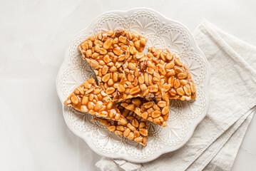 kozinaki dessert made of peanuts and molasses
