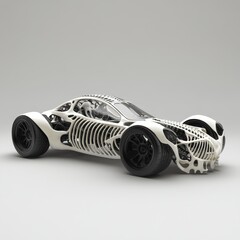 Futuristic Skeleton Car Design 3D Render of a Unique Concept Vehicle