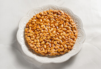 kozinaki dessert made of peanuts and molasses