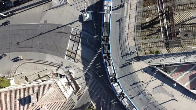 Montpellier Tram Sky View Drone 4k MTP Train Station