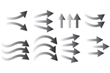 Air flow, blue arrows showing direction of air movement.