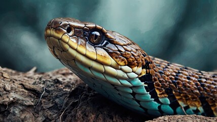 Fototapeta premium Beautiful snake on the background of nature