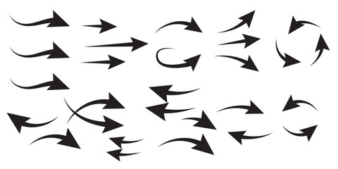 Set of air direction showing arrow collection. arrow different direction symbol. Vector Illustration.