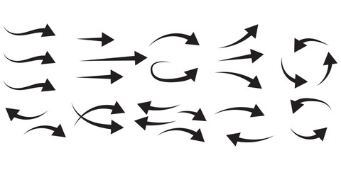 Set of air direction showing arrow collection. arrow different direction symbol. Vector Illustration.