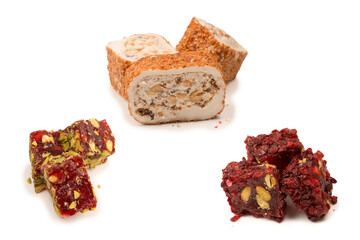 Sweet roll with nuts, turkish sweets.