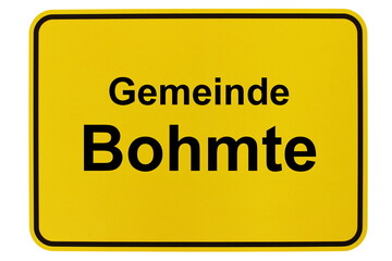 Illustration eines Ortsschildes der Gemeinde Bohmte in Niedersachsen