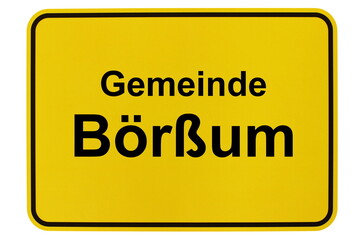 Illustration eines Ortsschildes der Gemeinde Börßum in Niedersachsen