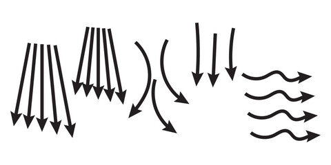 Set of air direction showing arrow collection. arrow different direction symbol. Vector Illustration.