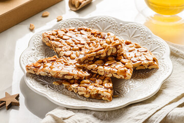 kozinaki dessert made of peanuts and molasses