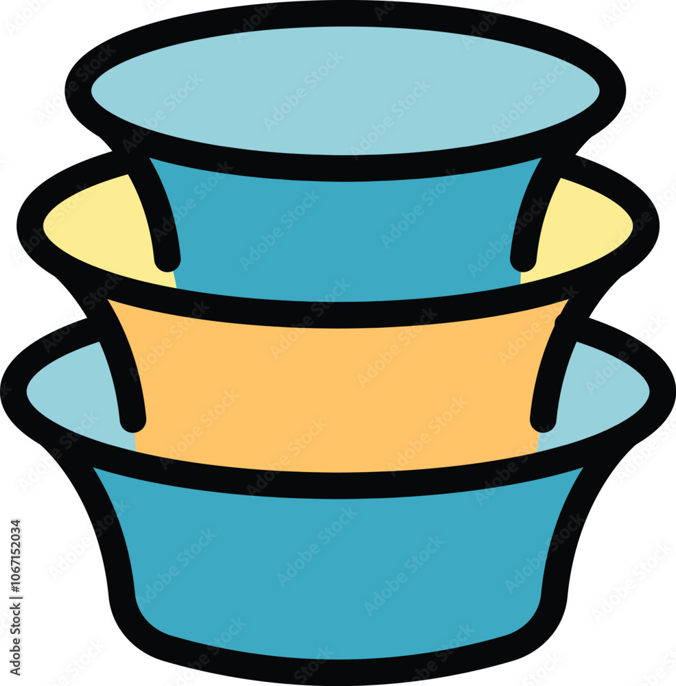 Poster stack of clean and empty bowls with a modern design, ready to be filled and used for a meal