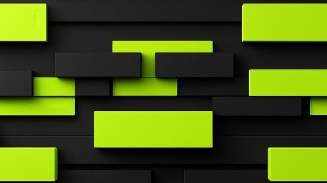 Explore creative design techniques using bold green and black geometric shapes for modern interiors