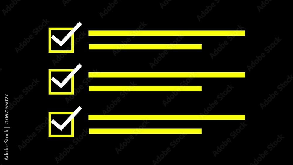 Poster check marks on a check box options. tick check mark icon animation success correct.
