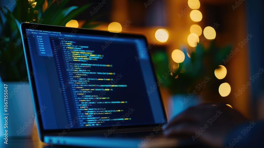 Poster freelancer coding financial applications from a shared workspace, contributing to the growing digita