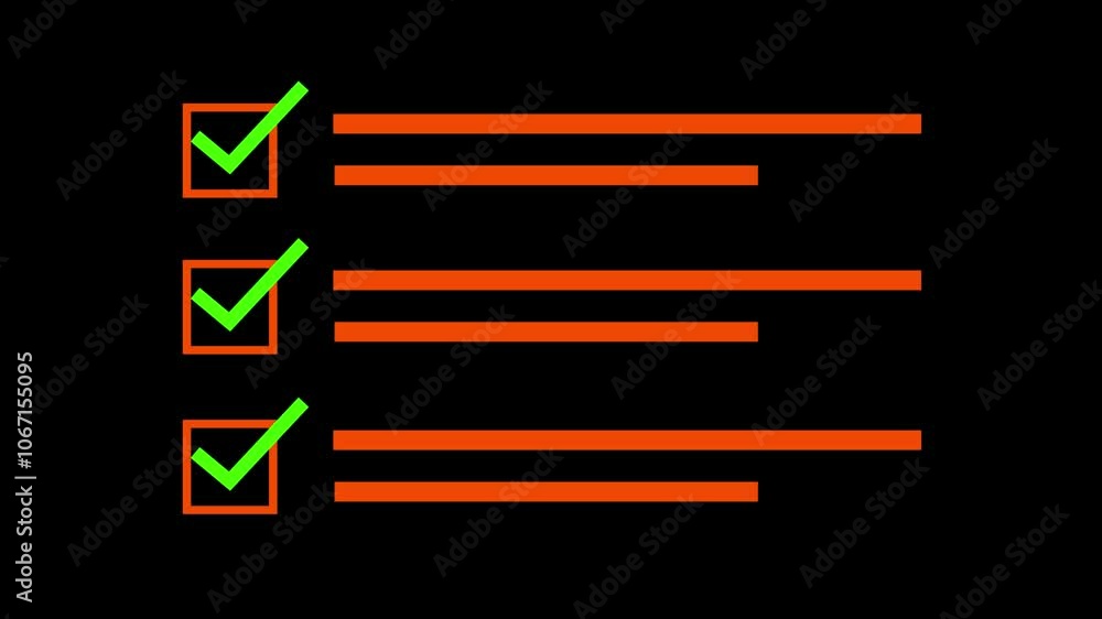 Poster check marks on a check box options. tick check mark icon animation success correct.