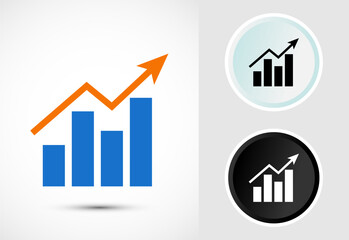 Bar chart icon design illustration, Graph logo, Growth sign, Growth chart