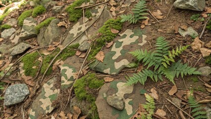 Military terrain camouflage seamless pattern featuring earthy tones and natural textures for outdoor and landscape photography, earthy tones, terrain
