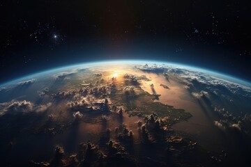 Obraz premium Earth photographed from space astronomy planet exploration.