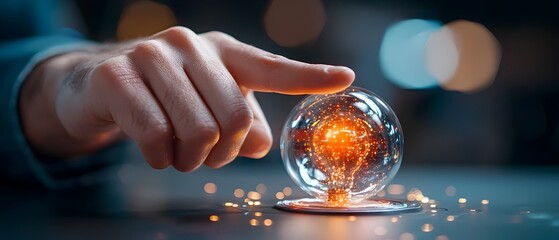 AI powered Lightbulb Symbolizing the Spark of Innovation and Connectivity in the Futuristic Tech Landscape of Digital Transformation