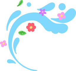 Splashing water drop for decorate Songkran festival