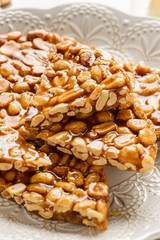 kozinaki dessert made of peanuts and molasses