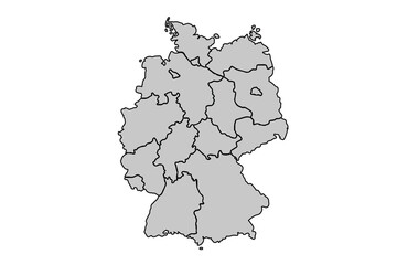 Fototapeta premium Map of Germany for website layouts,background,education, precise,customizable,Travel worldwide,map silhouette backdrop,earth geography, political,reports.Vector illustration map.