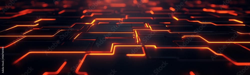 Poster a dynamic, abstract digital background featuring glowing orange lines on a dark surface, reminiscent